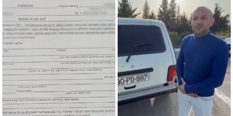 Narkotik vasitənin təsiri altında avtomobil idarə edən şəxs ifşa olundu