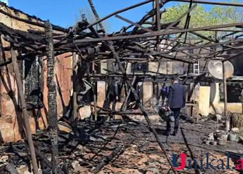 Masallıda baba və nəvə yanaraq öldü - Fotolar