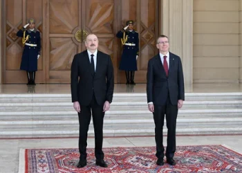 Latviya Prezidentinin rəsmi qarşılanma mərasimi olub